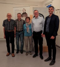 Das neue Vorstandsteam des Freundeskreises Mrike-Museum Cleversulzbach e. V. mit Brgermeister Andreas Konrad